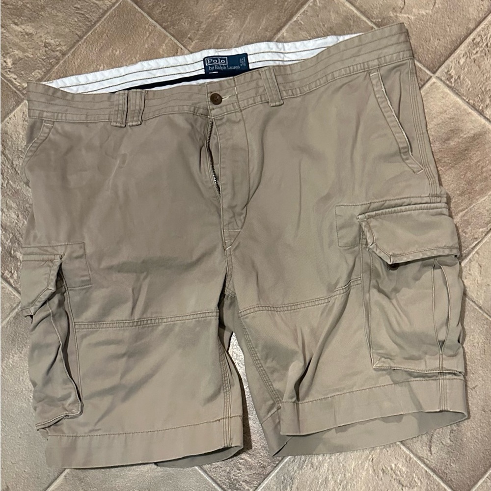Polo Ralph Lauren Cargo Shorts 100% Cotton Chino Tan Big and Tall Size 50